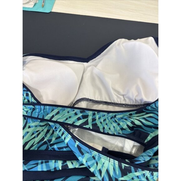 Lands' End Women's 16 Tankini Swim Top Blue Tropical EUC - Picture 5 of 9